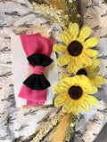 Pink and black double stacked bow
