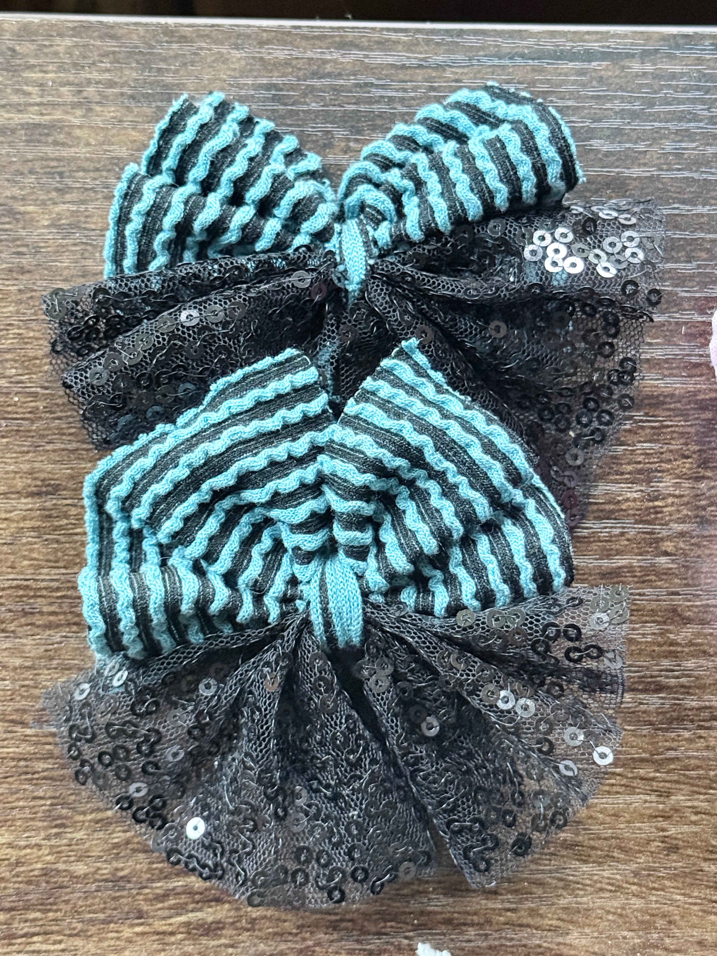 Blue and black sparkle piggies