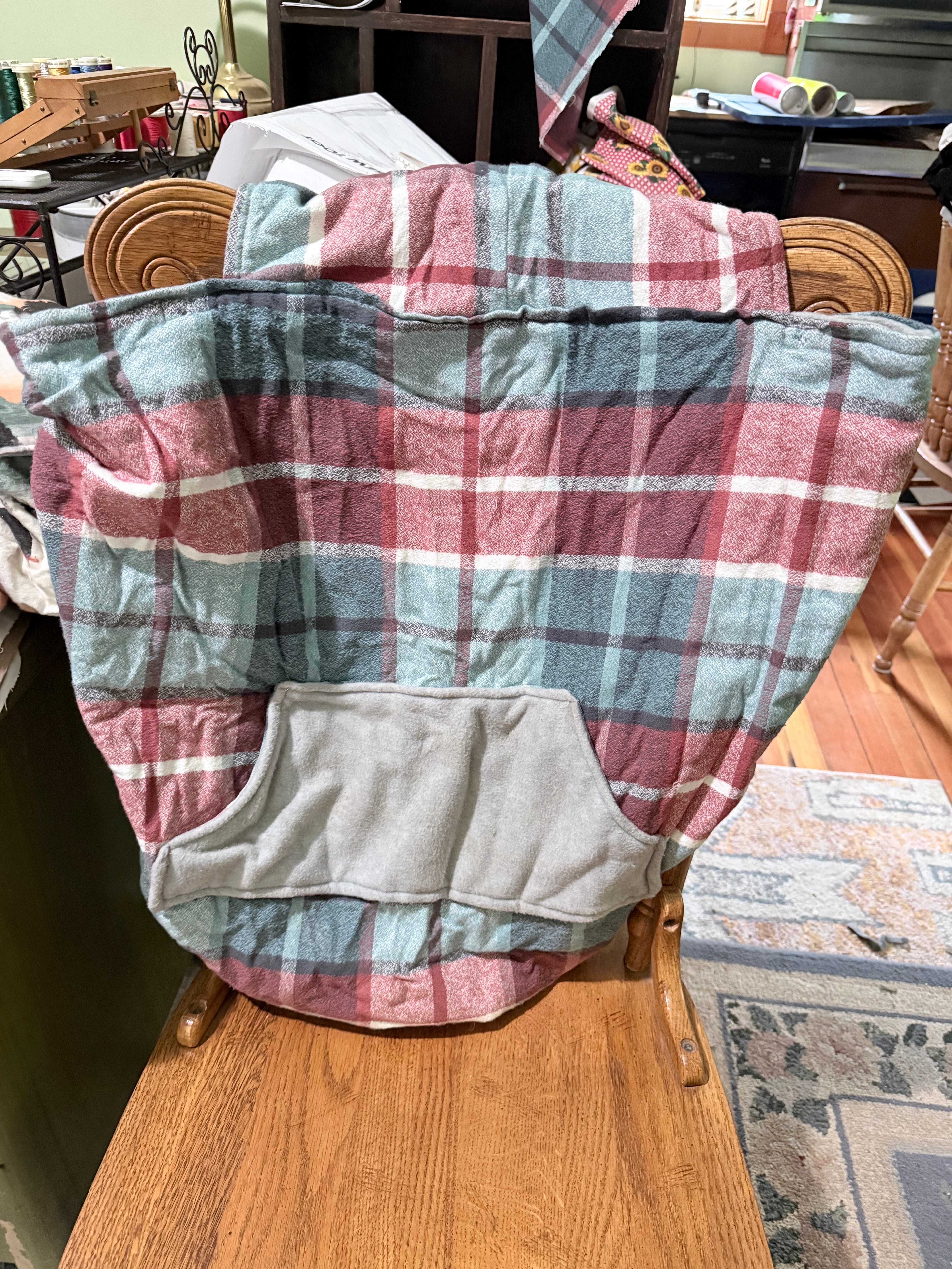 Front pack cover - red plaid