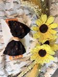 Orange and black lace headwrap