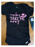 Short sleeve onsie - Cowboy take me away - Black