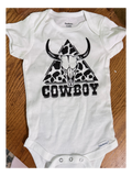 Short Sleeve onsie - Cowboy with skull